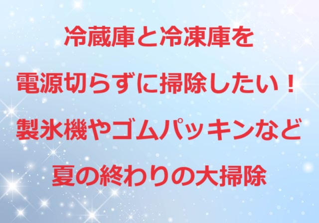 冷蔵庫-電源切らず掃除