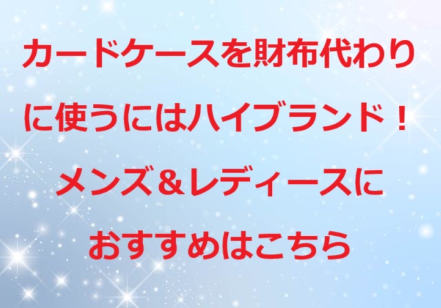 カードケース財布代わりブランド