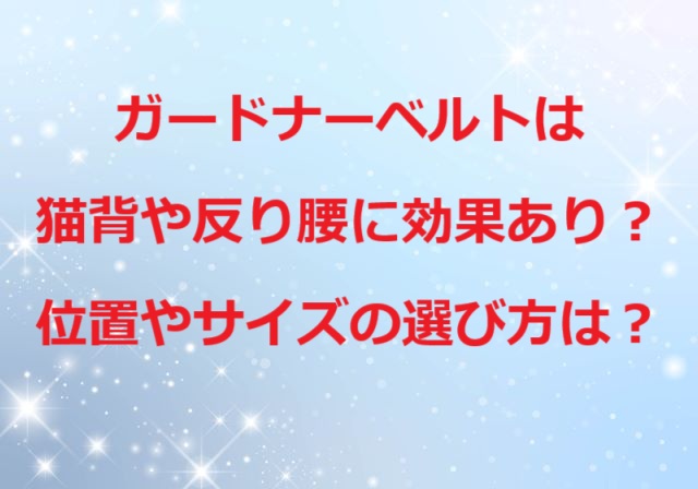 ガードナーベルト猫背反り腰