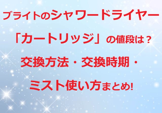 ブライトシャワードライヤ-カートリッジ値段
